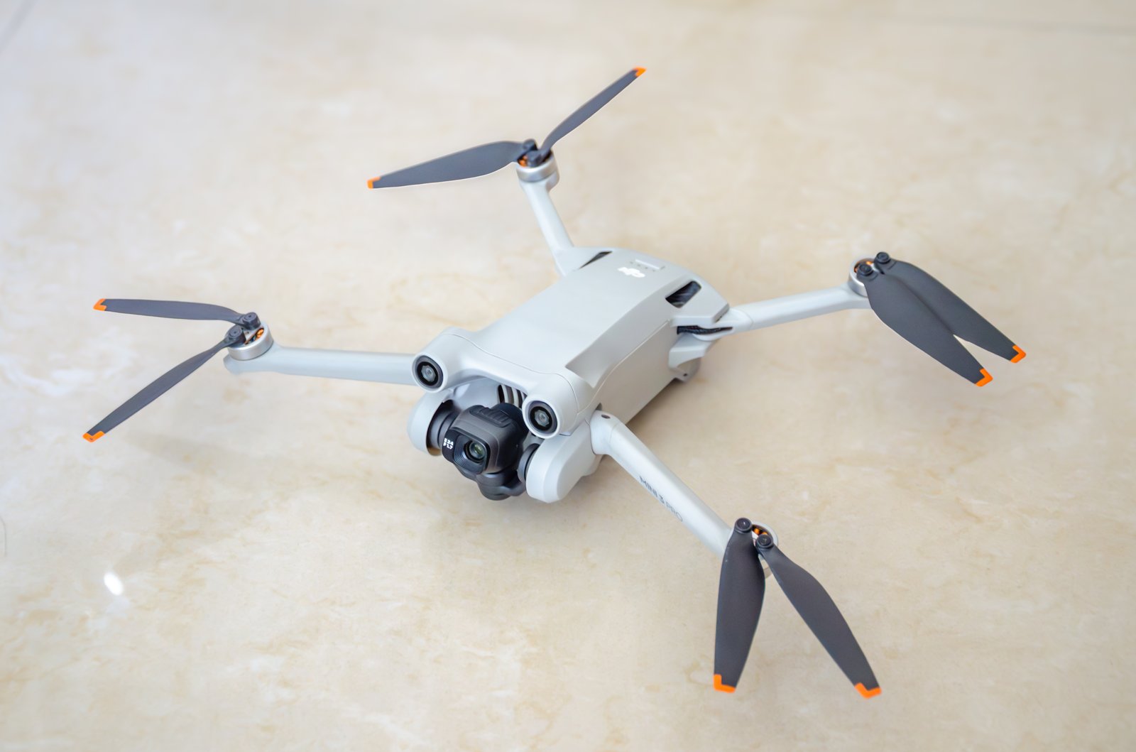 DJI Mini 3 Pro drone unfolded — 249g, 1/1.3-inch sensor, identical mapping capability to the Mini 4 Pro