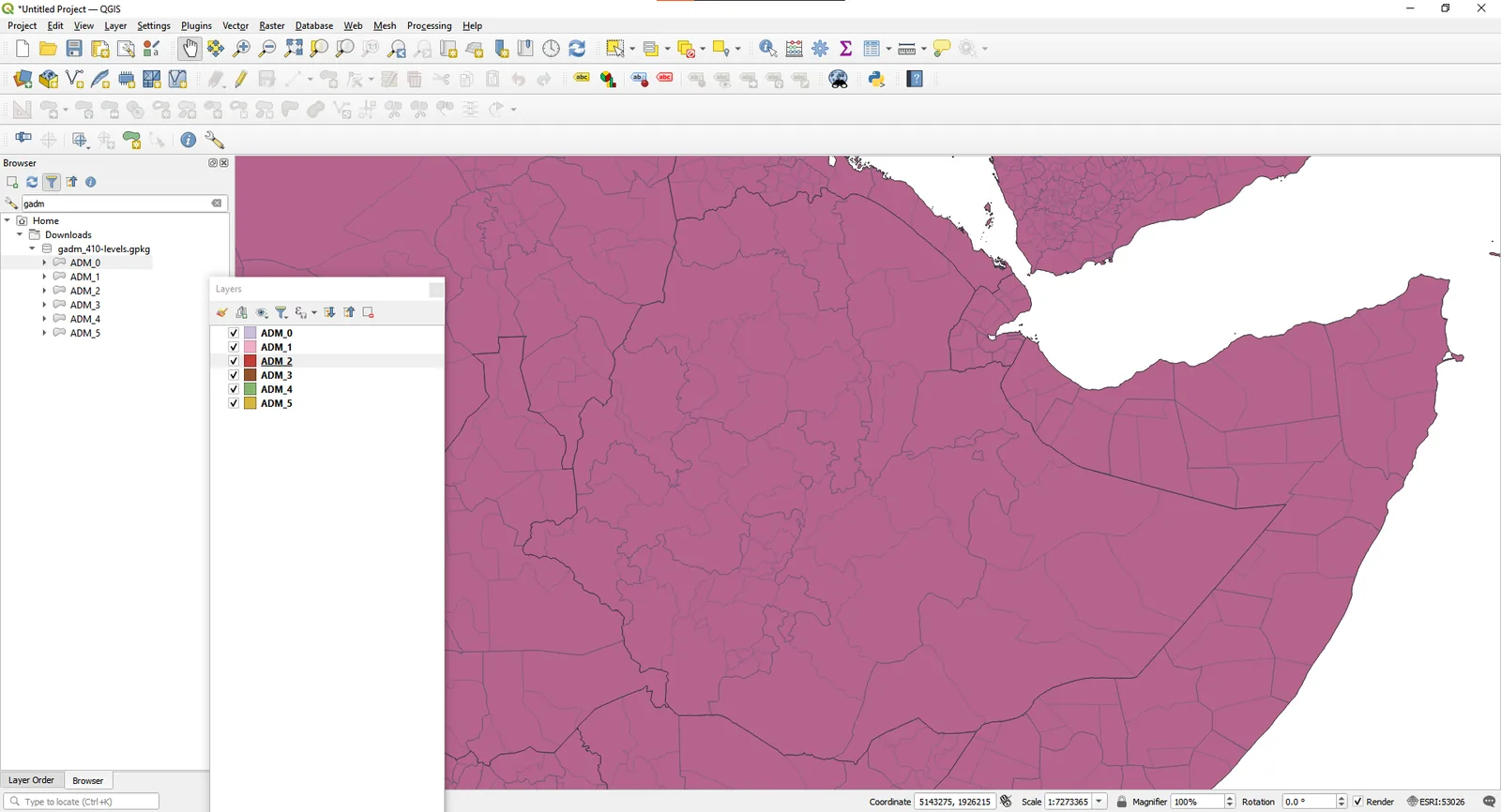 QGIS 3.44 Solothurn interface showing map canvas, layer panel, and toolbars